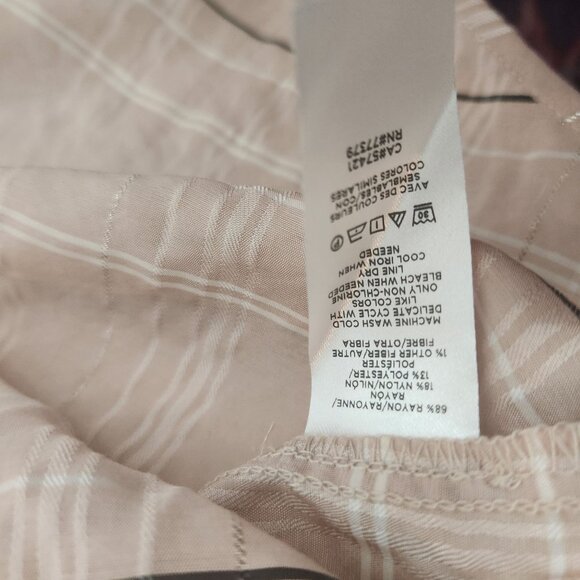 Ann Taylor Blouse XL Sleeveless Pink Plaid Ruffle Trim - Picture 9 of 10